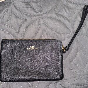 Coach Textured Black Wristlet